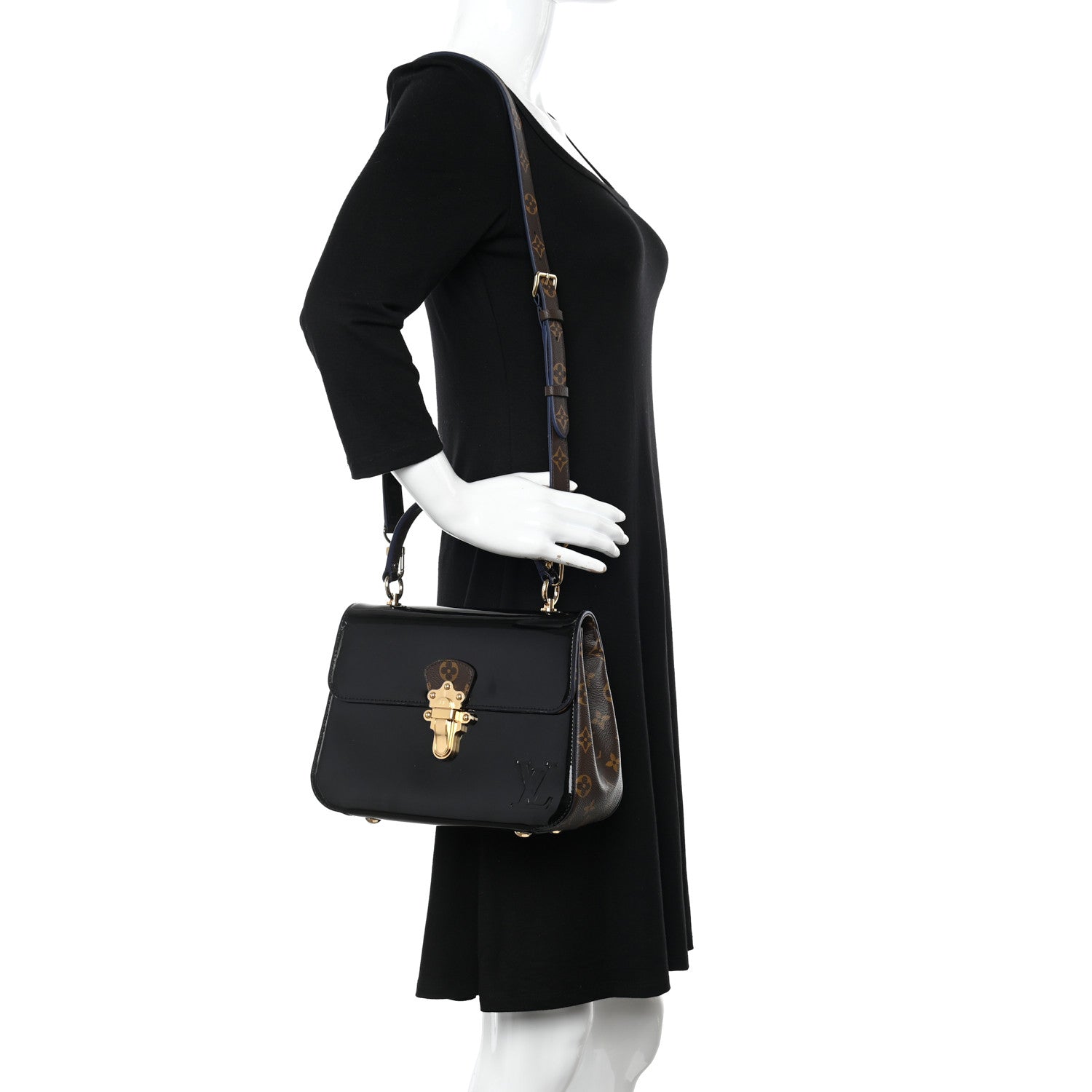 Louis Vuitton Patent Calfskin Monogram Cherrywood PM Black 2 of 9