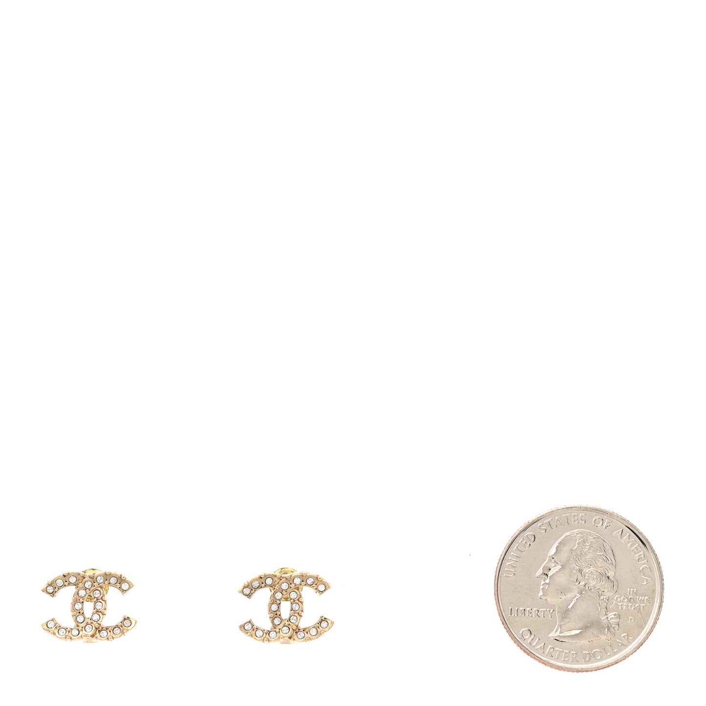 Crystal CC Earrings Gold