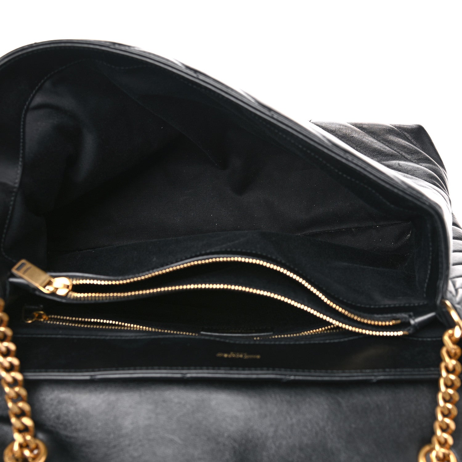 Saint Laurent Calfskin Y Quilted Monogram Large Loulou Chain Satchel Black 5 of 23