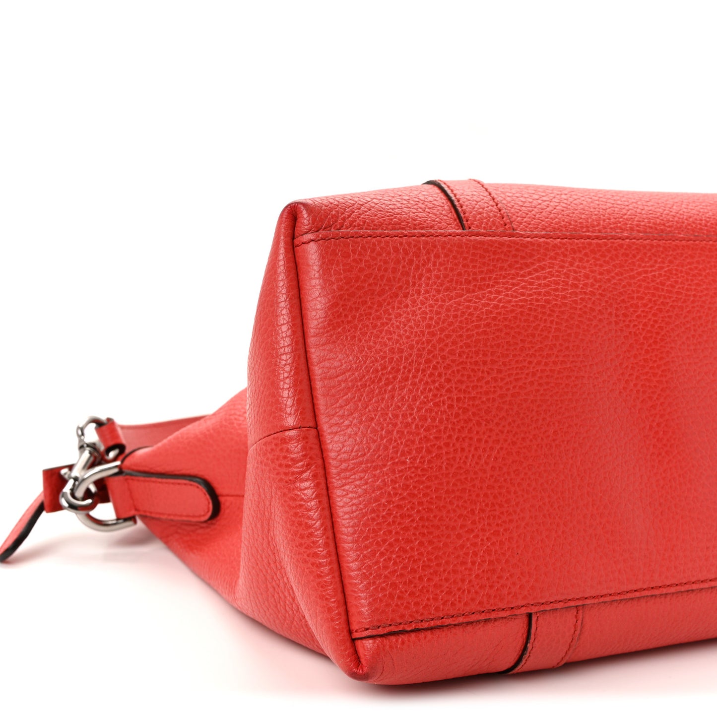 Pebbled Calfskin Medium GG Convertible Dome Satchel  Red