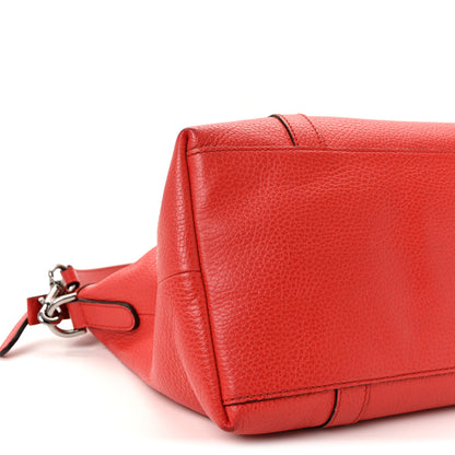 Gucci Pebbled Calfskin Medium GG Convertible Dome Satchel  Red 9 of 10