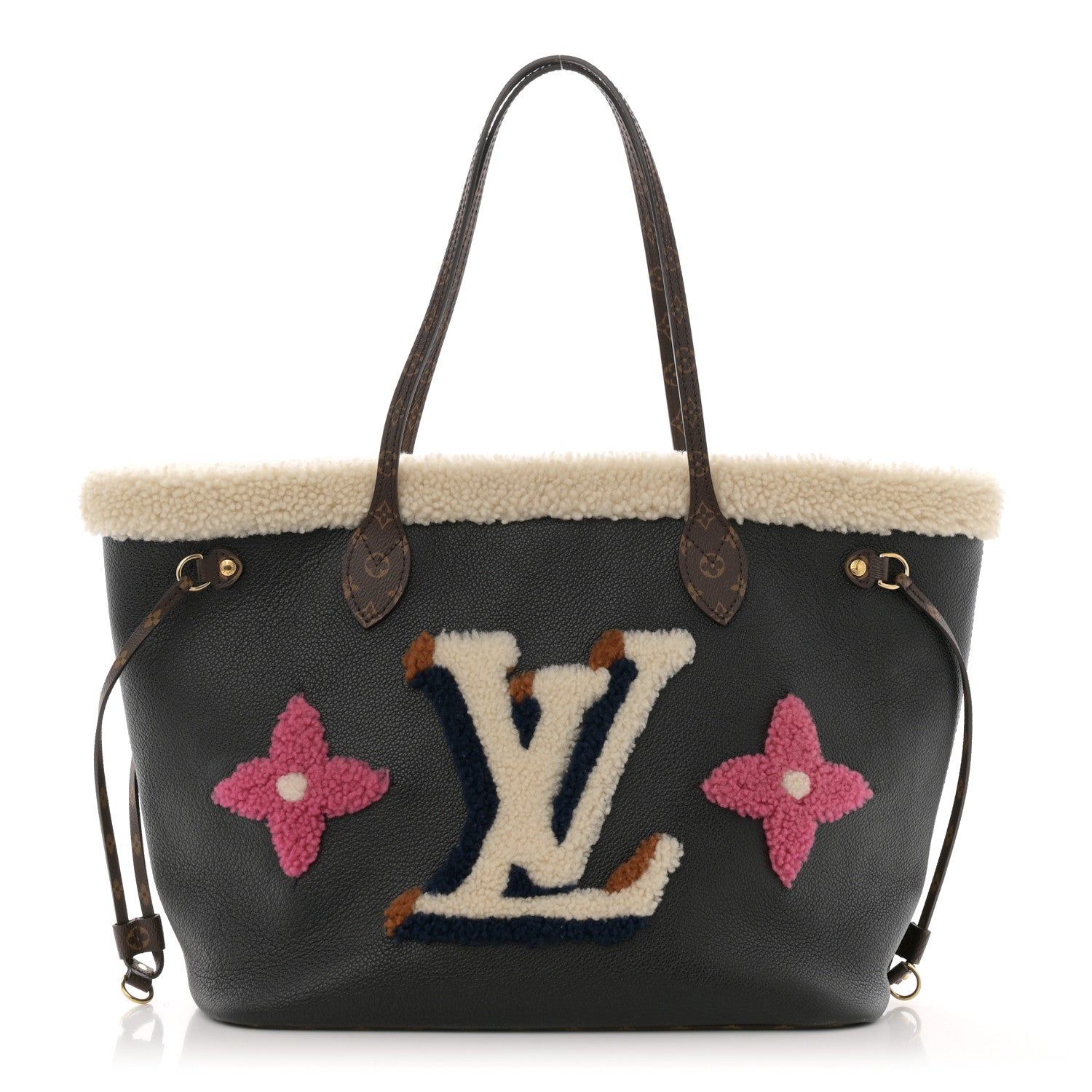 Louis Vuitton Calfskin Monogram Teddy Neverfull MM Black 1 of 14