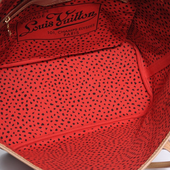 Monogram Kusama Waves Neverfull MM Red