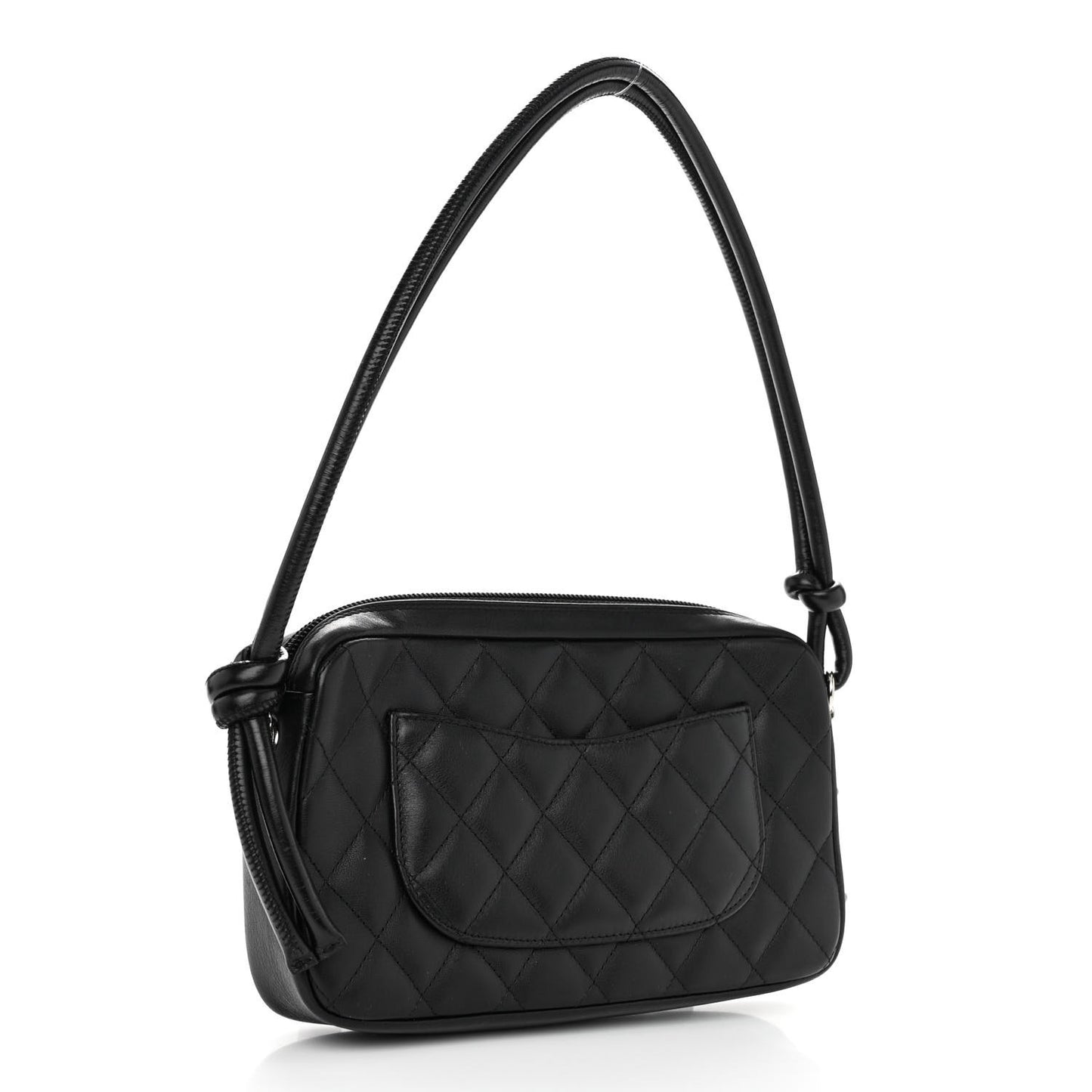 Calfskin Quilted Cambon Pochette Black White