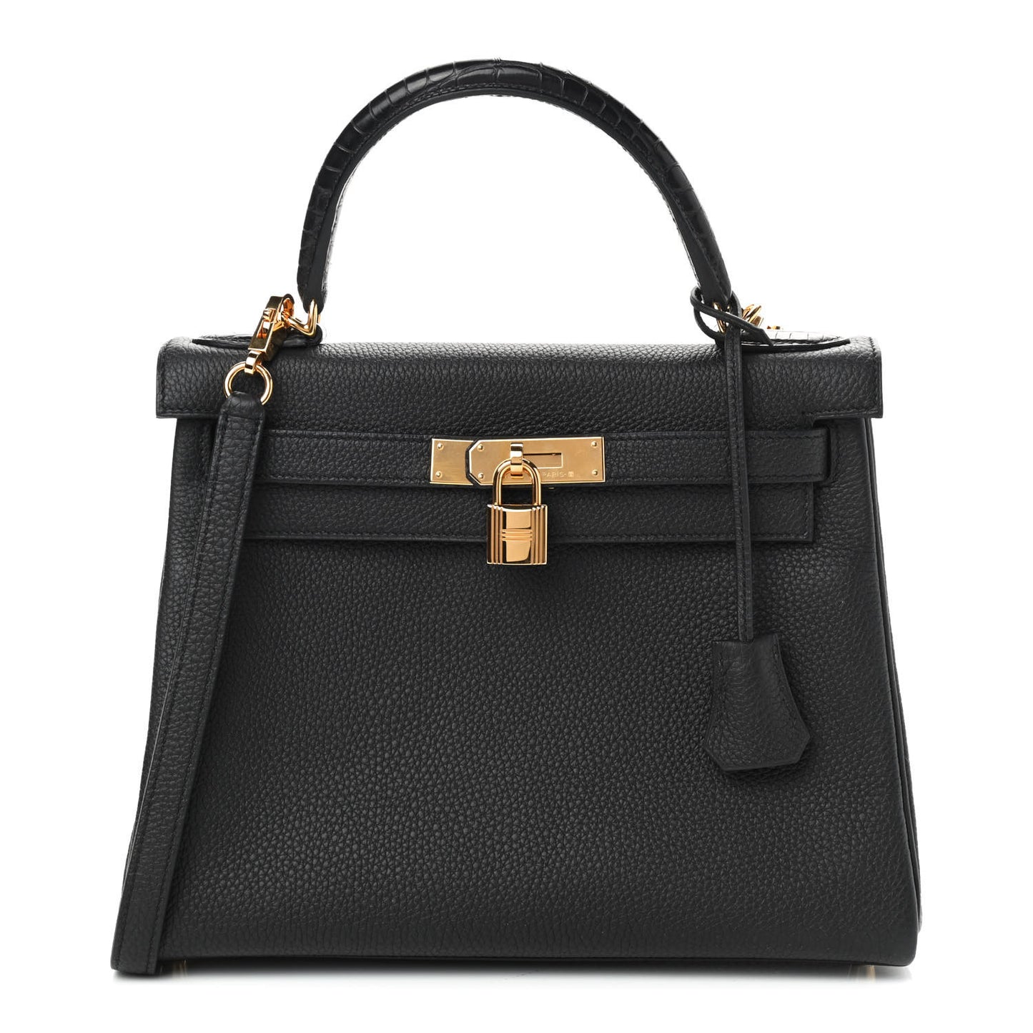 Togo Matte Alligator Kelly Retourne Touch 28 Black