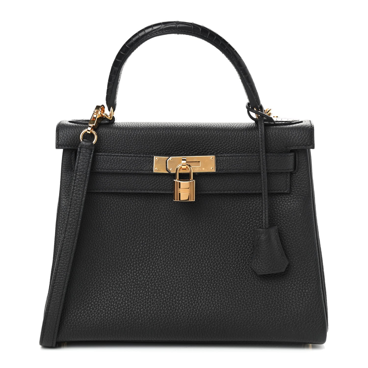 Hermes Togo Matte Alligator Kelly Retourne Touch 28 Black 1 of 10