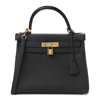 Hermes Togo Matte Alligator Kelly Retourne Touch 28 Black 1 of 10