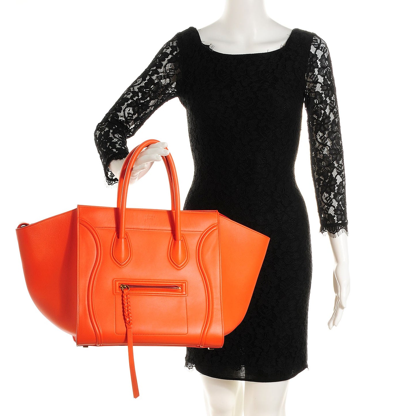 Smooth Calfskin Medium Phantom Luggage Orange