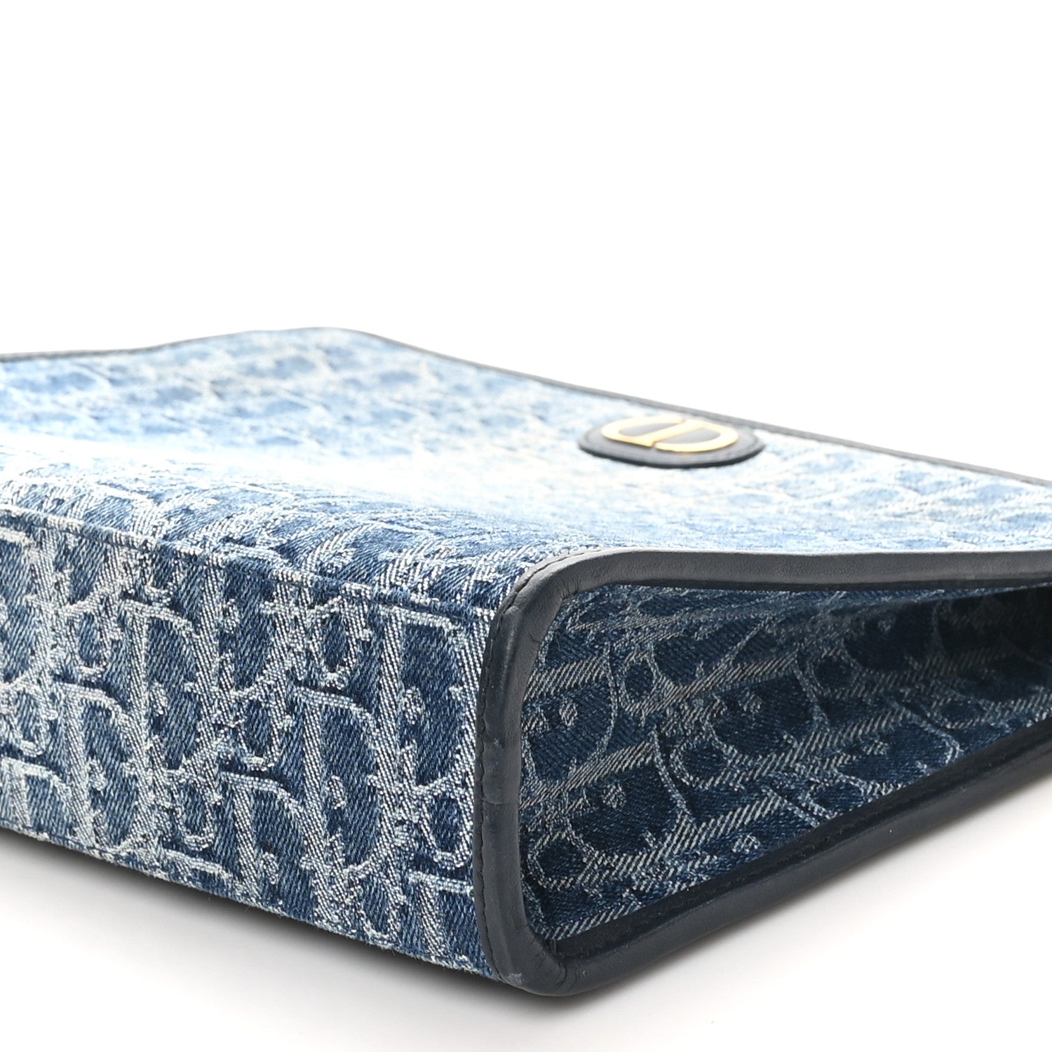 Christian Dior Denim Jacquard Oblique 30 Montaigne Dea Pouch  Blue 9 of 9