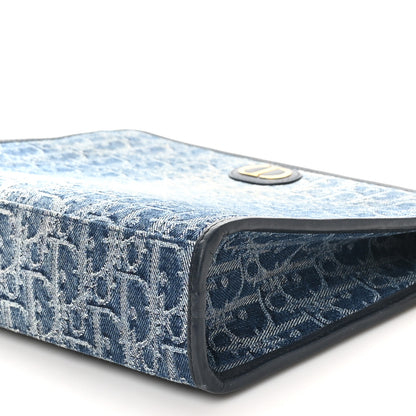 Christian Dior Denim Jacquard Oblique 30 Montaigne Dea Pouch  Blue 9 of 9