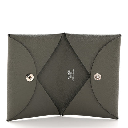 Hermes Evercolor Calvi Card Case Gris Meyer 5 of 8