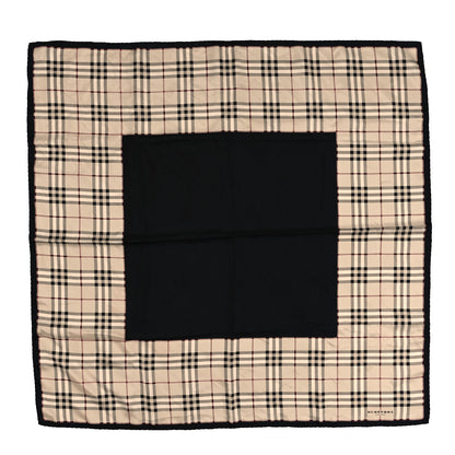 Burberry Silk Check Square Scarf Beige Black 1 of 4