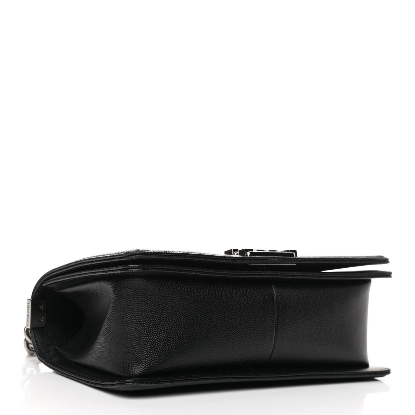 Caviar Chevron Quilted Medium Boy Flap Black