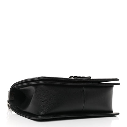 Chanel Caviar Chevron Quilted Medium Boy Flap Black 4 of 10