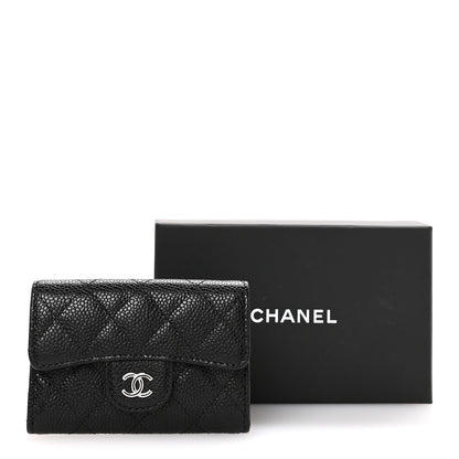 Chanel Caviar Quilted Flap Card Holder Wallet Black 9 of 9
