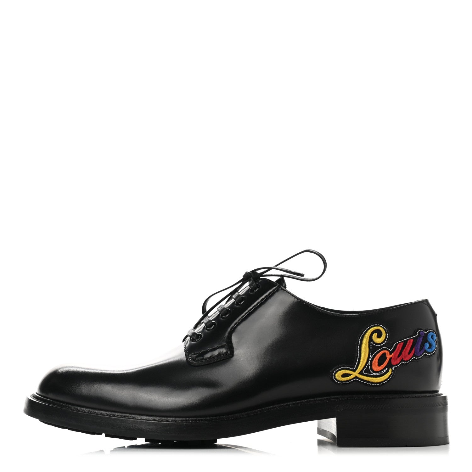 Louis Vuitton Calfskin Mens Derby Shoes 9 Black 1 of 8