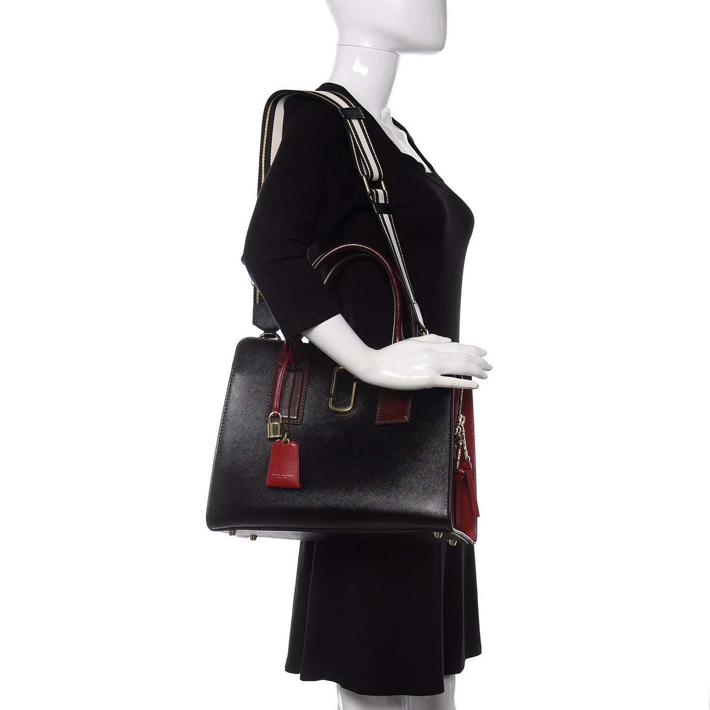 Saffiano Big Shot Tote Red Black