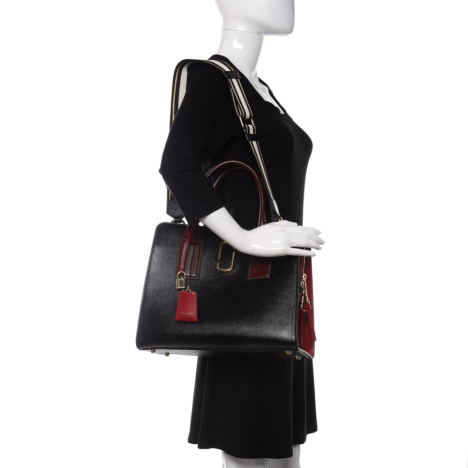 Marc Jacobs Saffiano Big Shot Tote Red Black 3 of 10