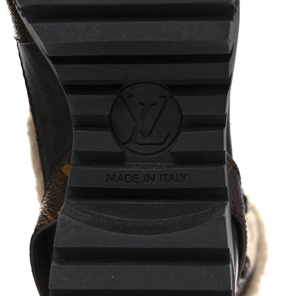 Louis Vuitton Suede Calfskin Shearling Monogram Laureate Platform Desert Boots 36 Cognac 6 of 8