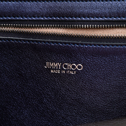 Jimmy Choo Metallic Nappa Perforated Star Sofia Shoulder Bag Navy White 6 of 8