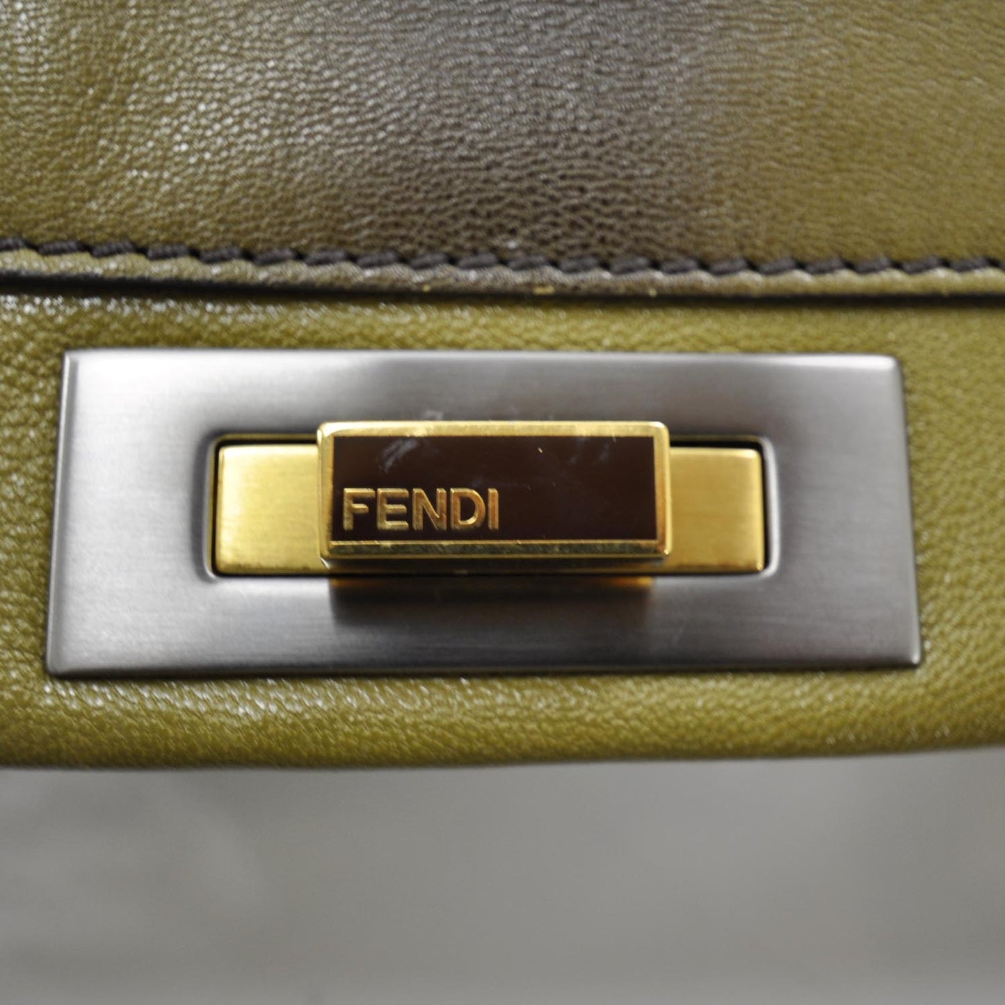 Goatskin Large Peekaboo Iconic Satchel Olive