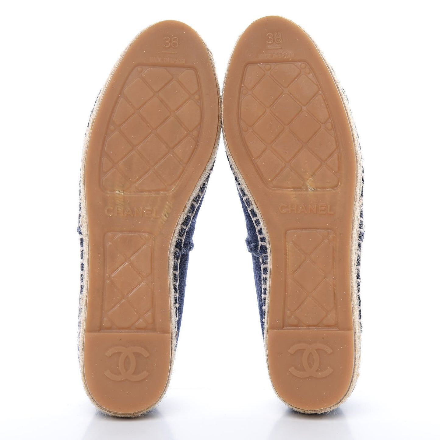 Linen CC Espadrilles 38 Blue Black