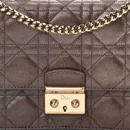Christian Dior Metallic Calfskin Cannage Miss Dior Promenade Pouch Brown 8 of 11