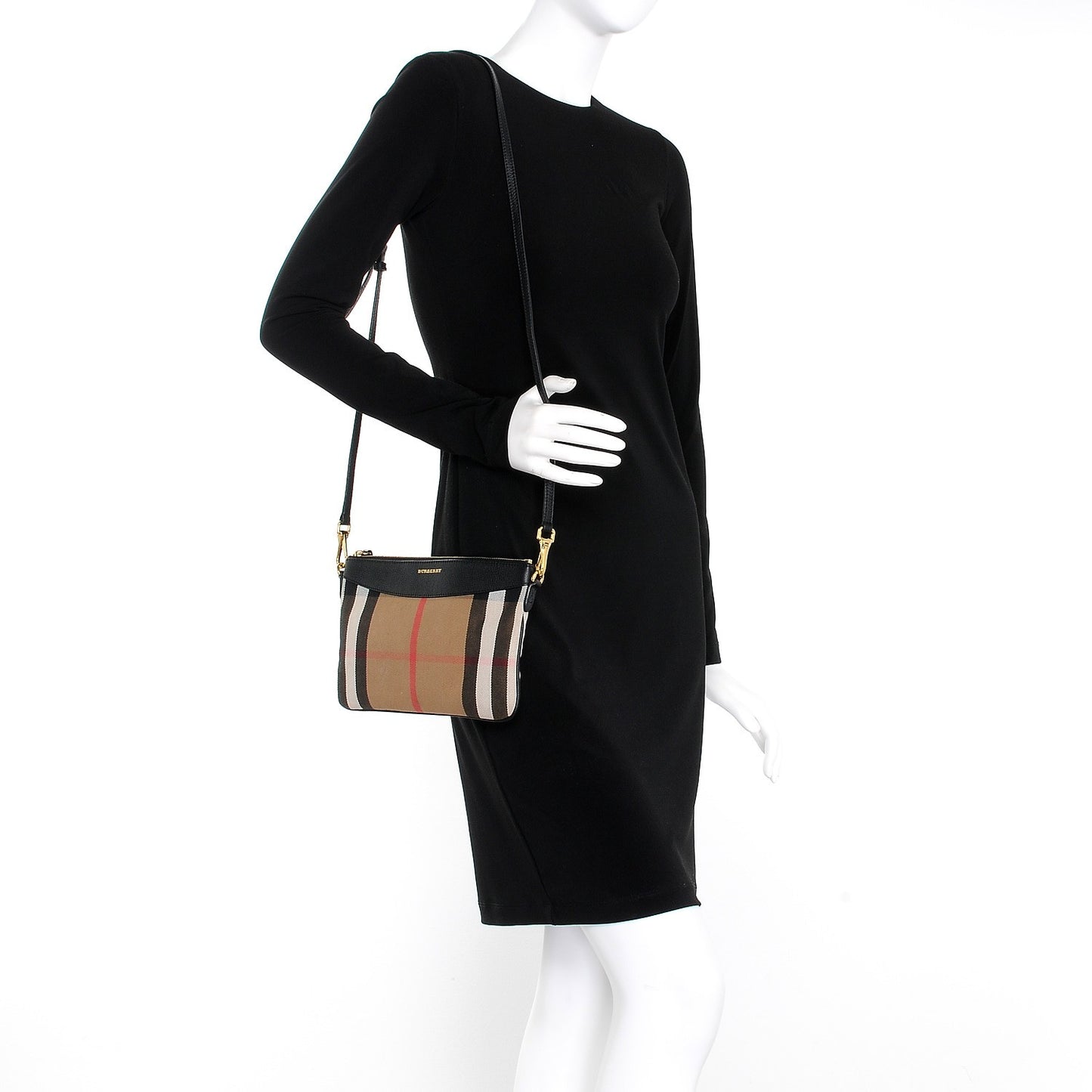 House Check Derby Peyton Crossbody Clutch Bag Black