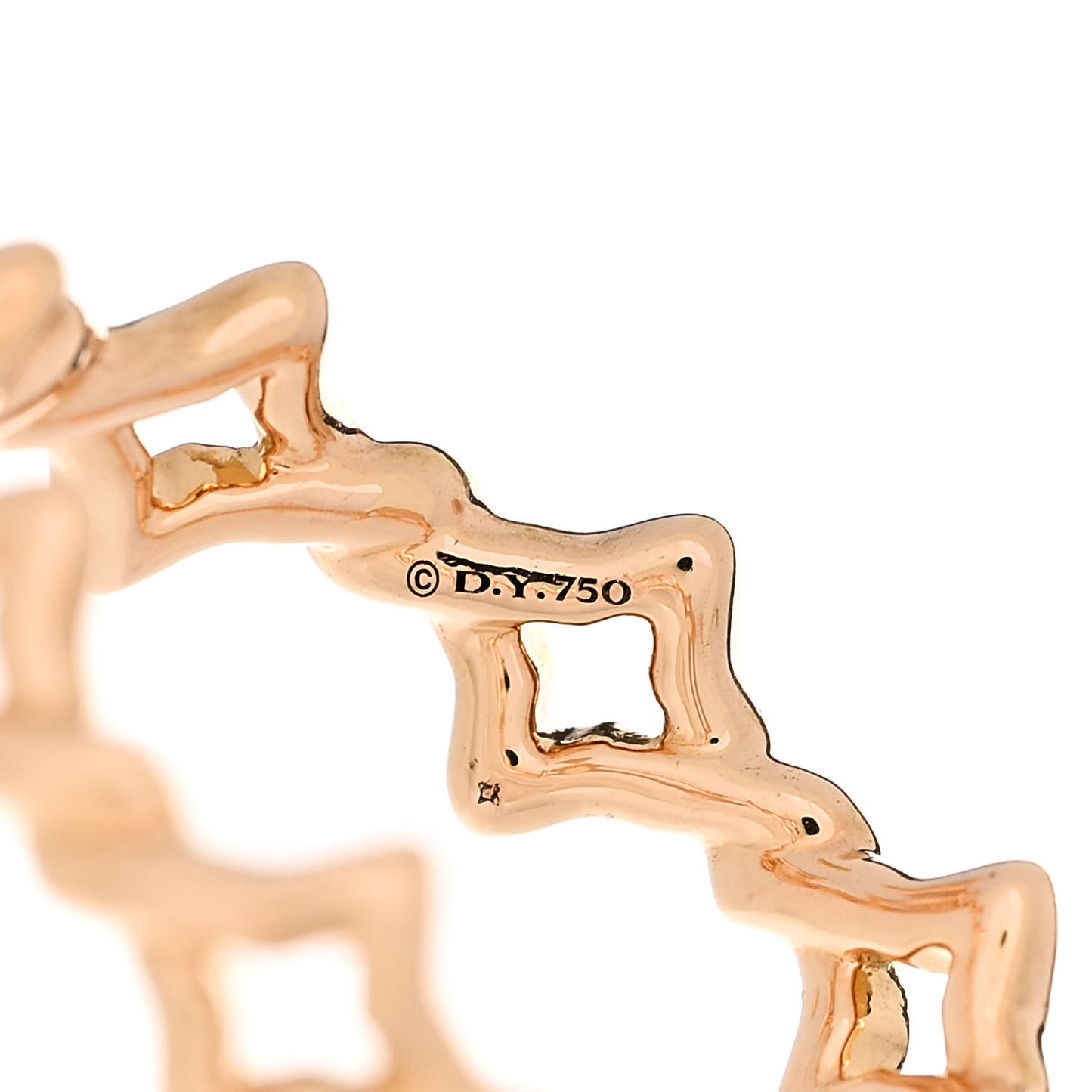 18K Rose Gold 6mm Quatrefoil Stack Ring 56 7.75