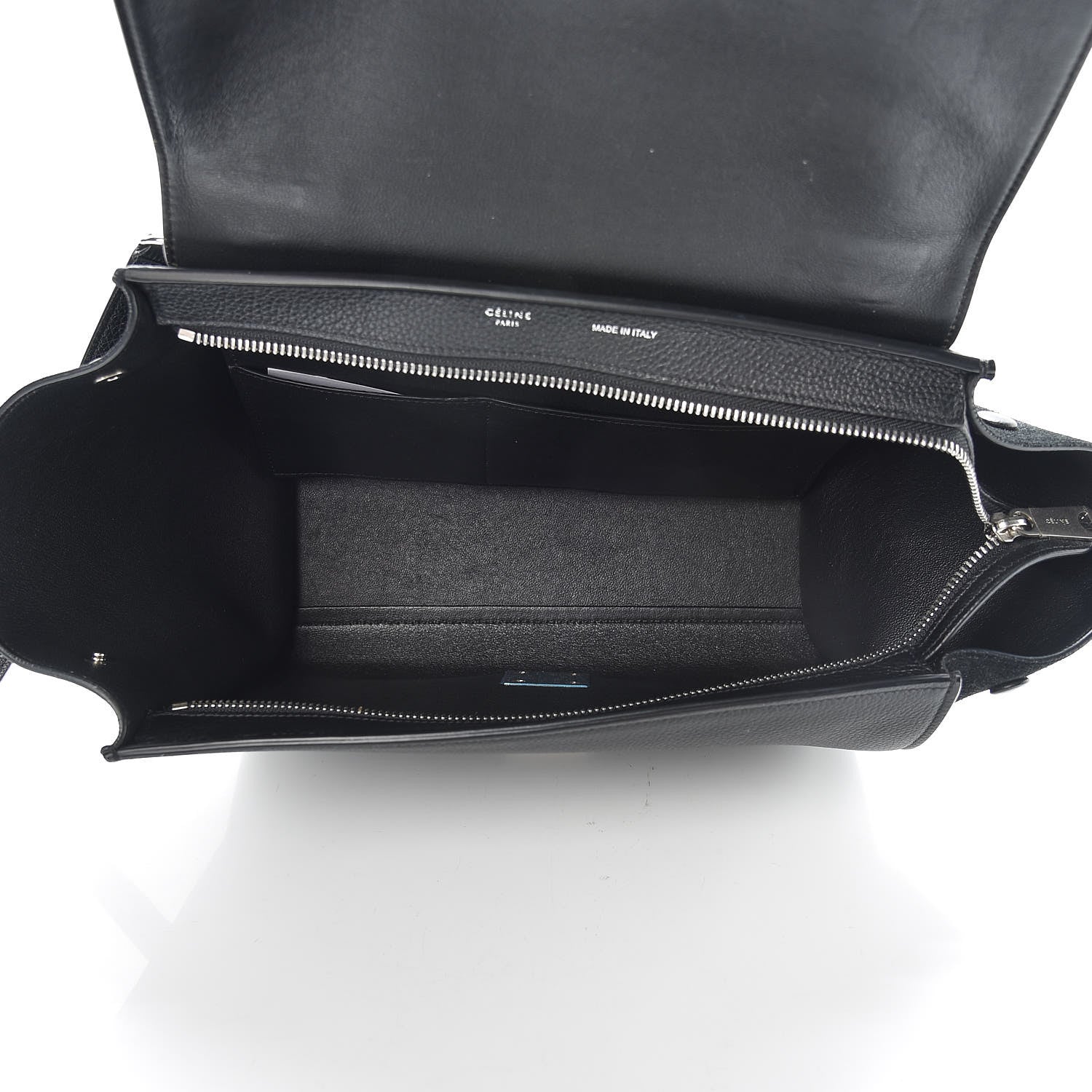 Celine Drummed Calfskin Suede Small Trapeze Black 6 of 16