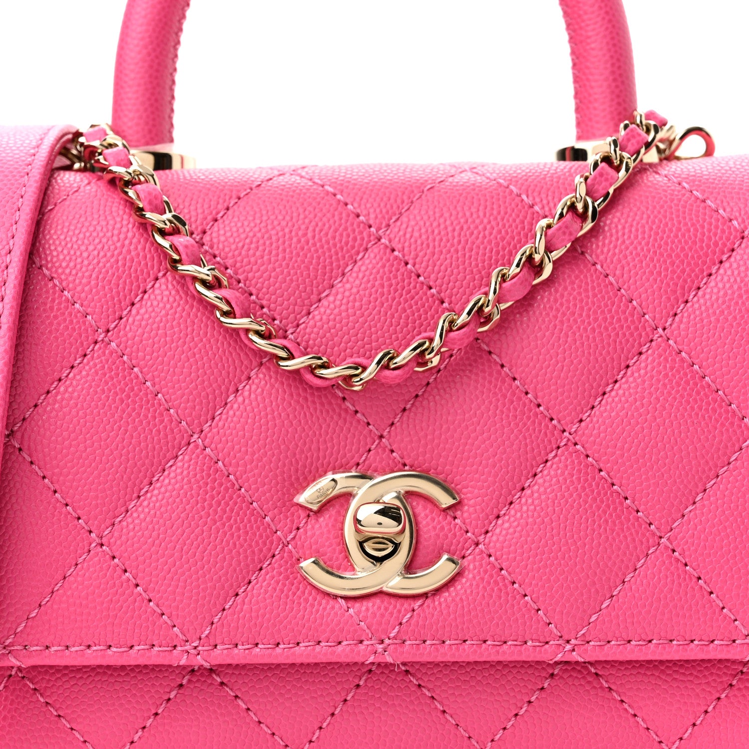 Chanel Caviar Quilted Extra Mini Coco Handle Flap Rose 8 of 10