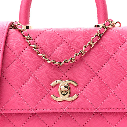 Chanel Caviar Quilted Extra Mini Coco Handle Flap Rose 8 of 10
