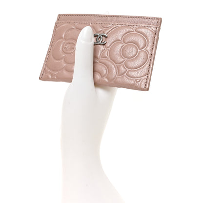 Chanel Goatskin Camellia Embossed Card Holder Light Pink 2 of 11