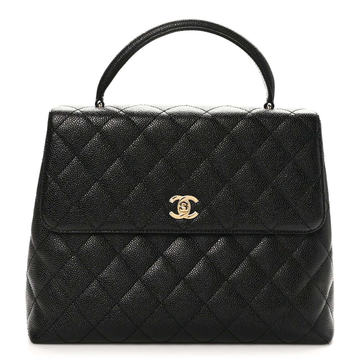 Caviar Quilted Jumbo Kelly Flap Black