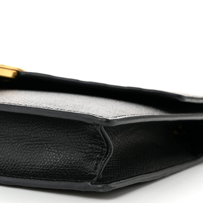Fendi Vitello Cruise F is Fendi Bi-Color FF 1974 Embossed Medium Envelope Wallet On Chain Black Maya 9 of 9