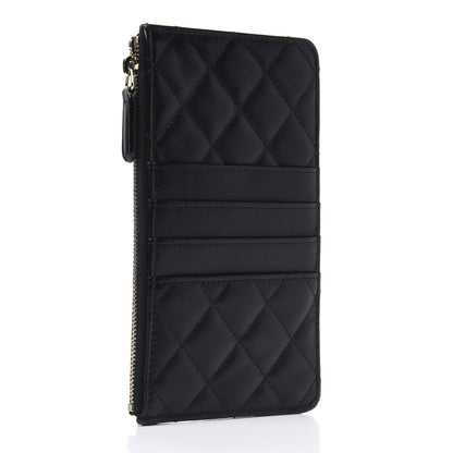Chanel Lambskin Quilted Classic Flat Wallet Pouch Black 2 of 4
