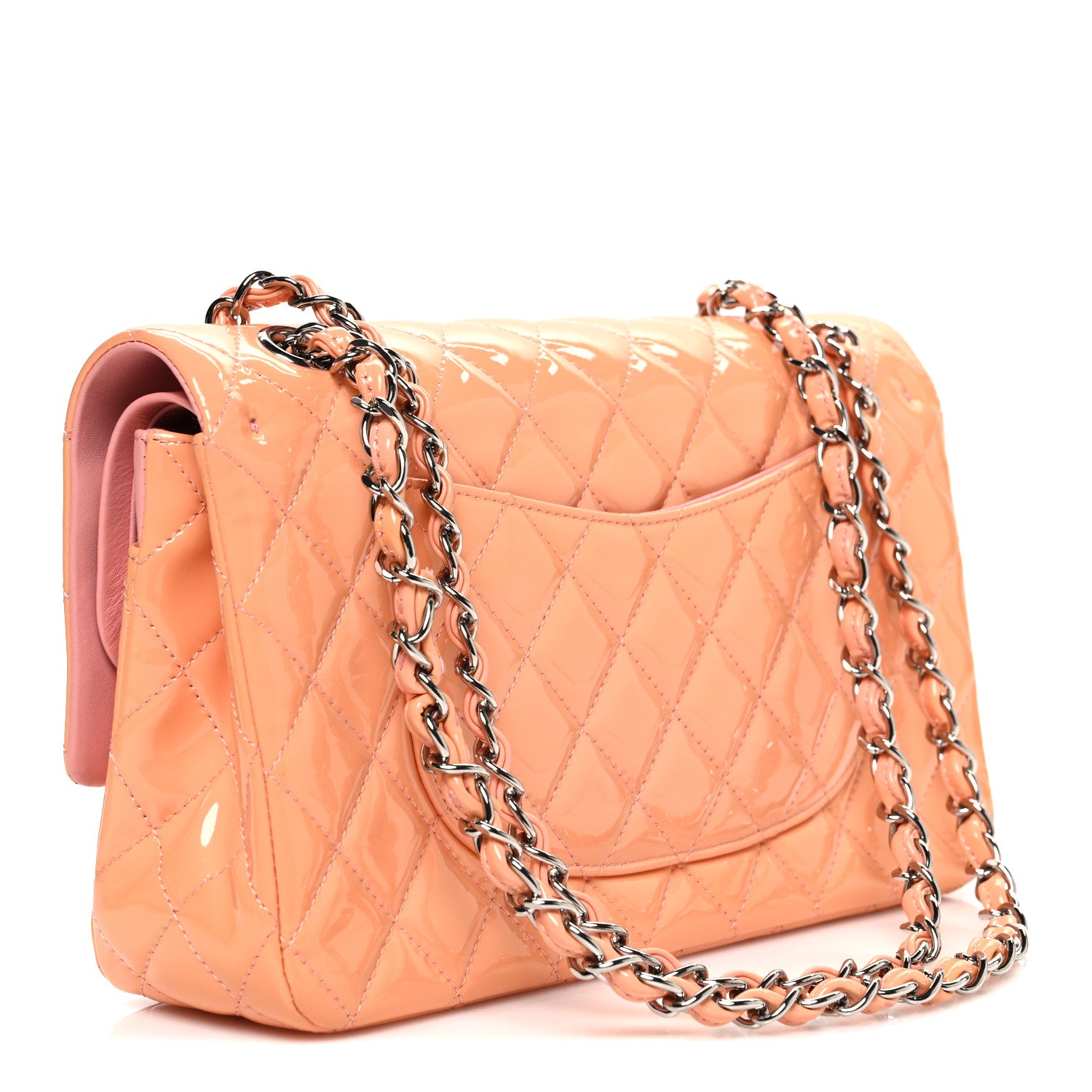 Chanel Patent Quilted Medium Double Flap Light Pink 3 of 10