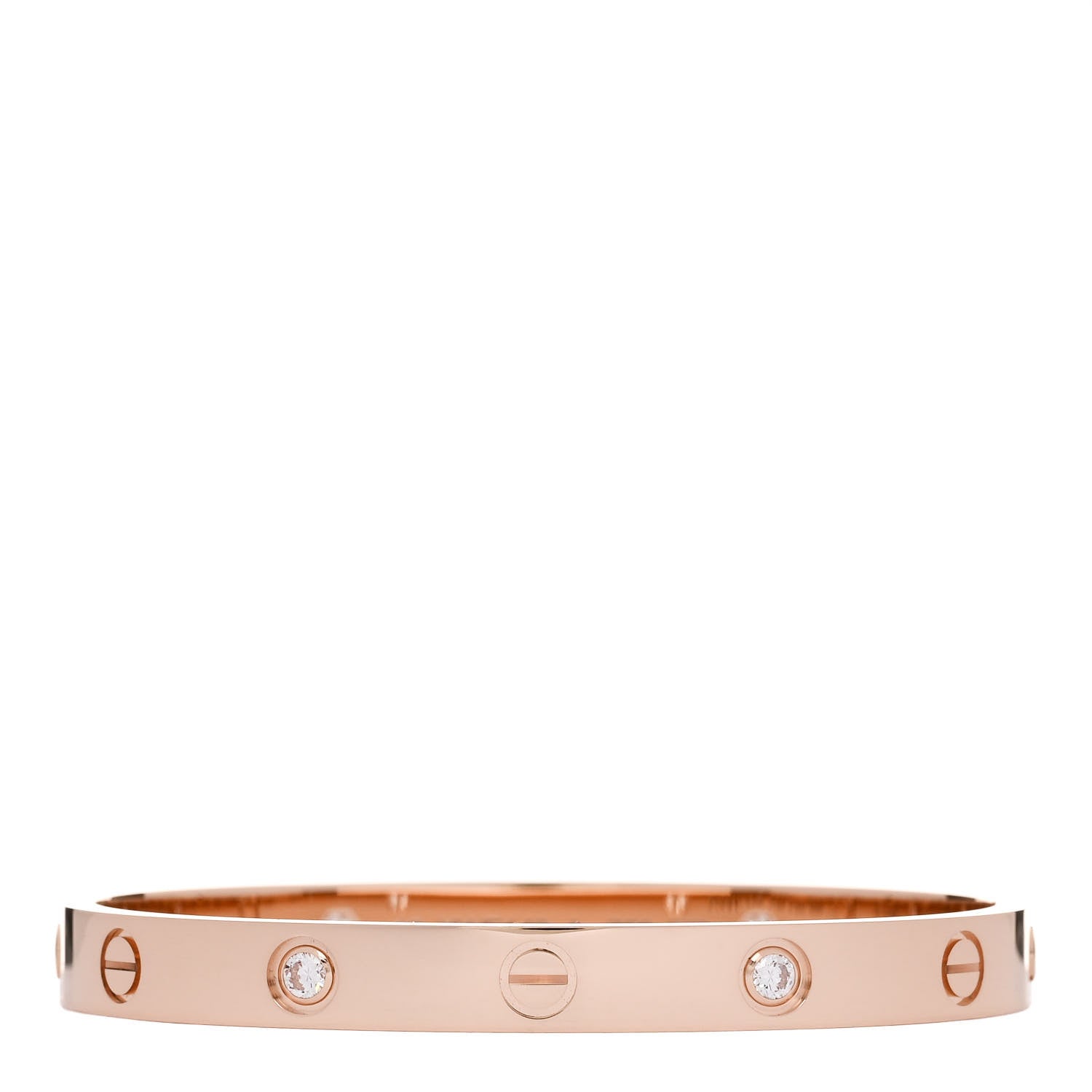 Cartier 18K Pink Gold 4 Diamond LOVE Bracelet 16 1 of 9