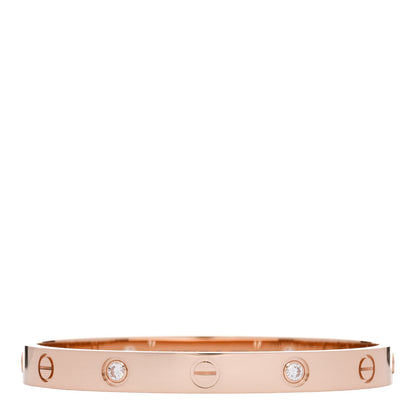 Cartier 18K Pink Gold 4 Diamond LOVE Bracelet 16 1 of 9