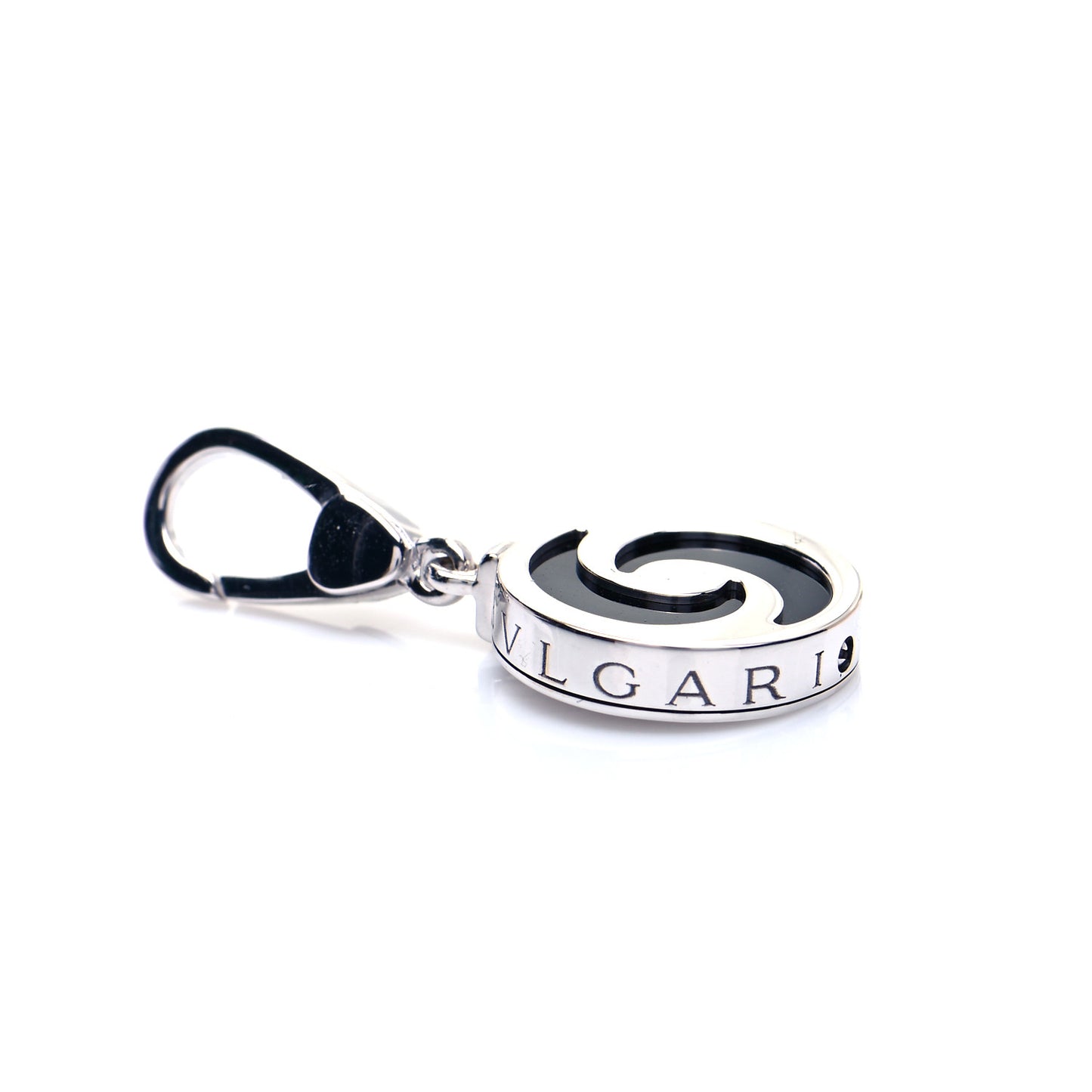 18K White Gold Black Onyx Optical Charm Pendant
