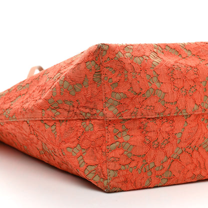 Valentino Garavani Canvas Glam Lace Reversible Tote Orange 7 of 10