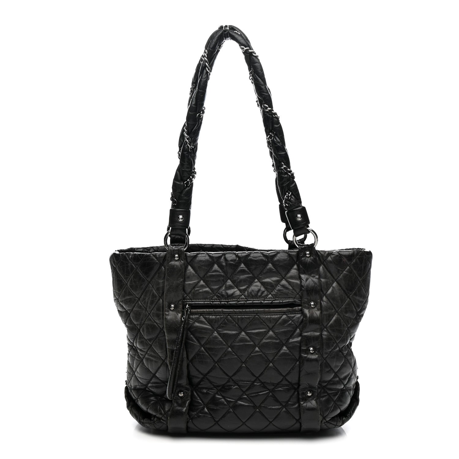 Chanel Distressed Lambskin Vintage Ligne Lady Braid Tote Black 1 of 10
