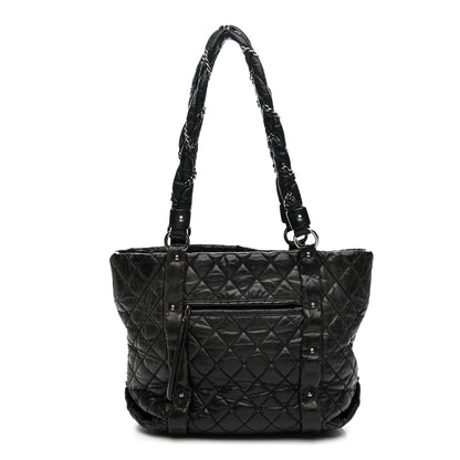 Chanel Distressed Lambskin Vintage Ligne Lady Braid Tote Black 1 of 10