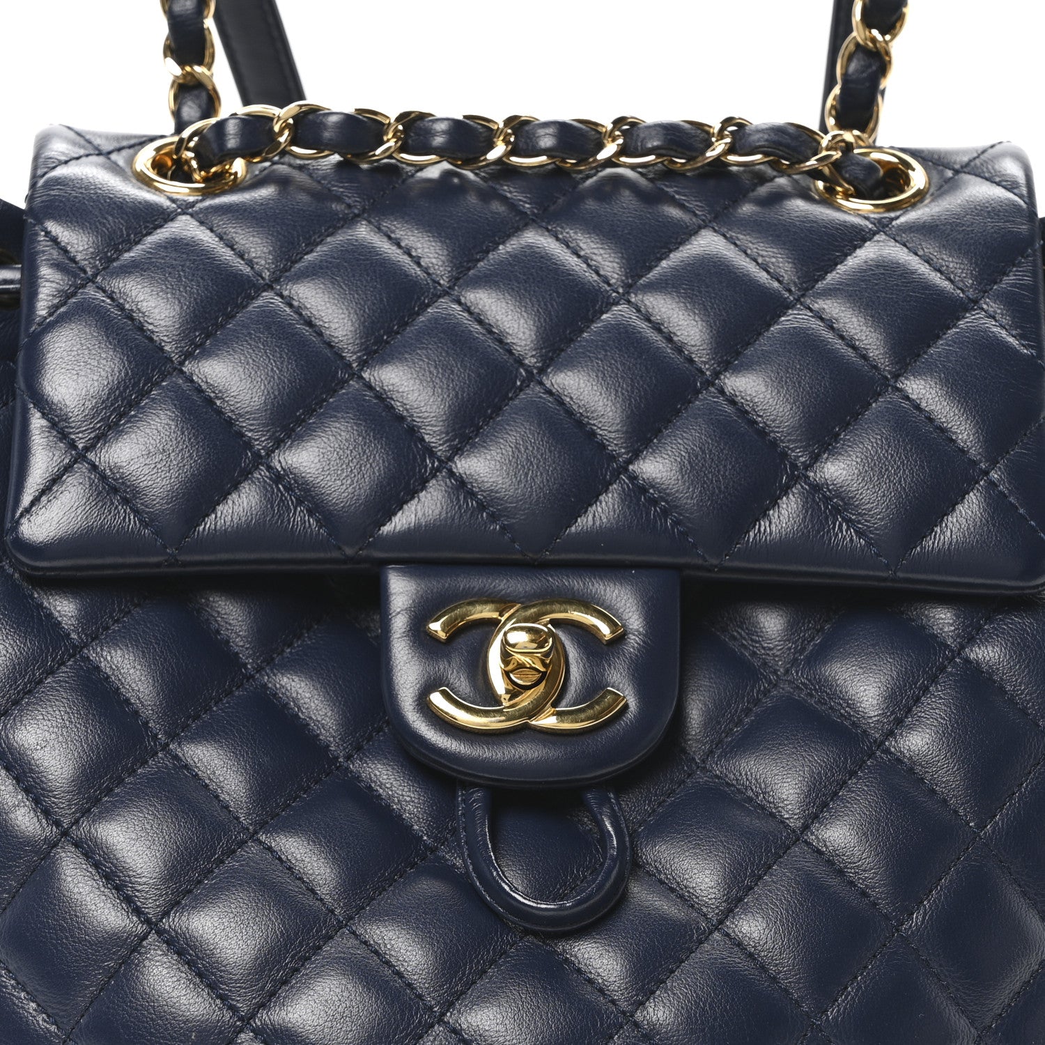 Chanel Calfskin Quilted Small Urban Spirit Backpack Navy 8 of 10