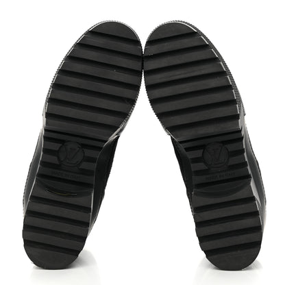 Louis Vuitton Suede Calfskin Mesh Logo Laureate Platform Desert Boots 36 Black 5 of 11