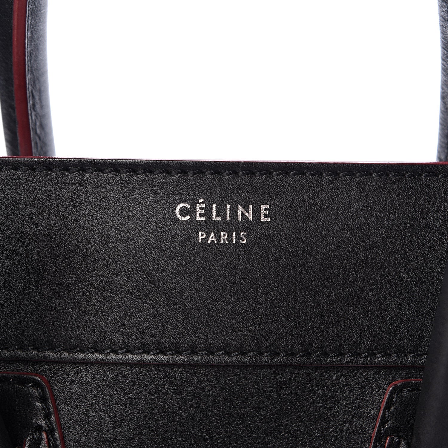 Celine Smooth Calfskin Mini Luggage Black Pink Trim 8 of 23
