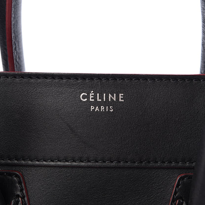 Celine Smooth Calfskin Mini Luggage Black Pink Trim 8 of 23