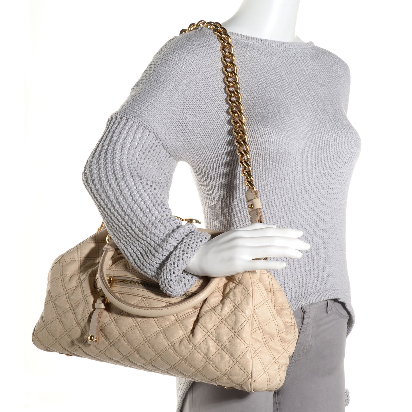 Calfskin Quilted Stam Ivory
