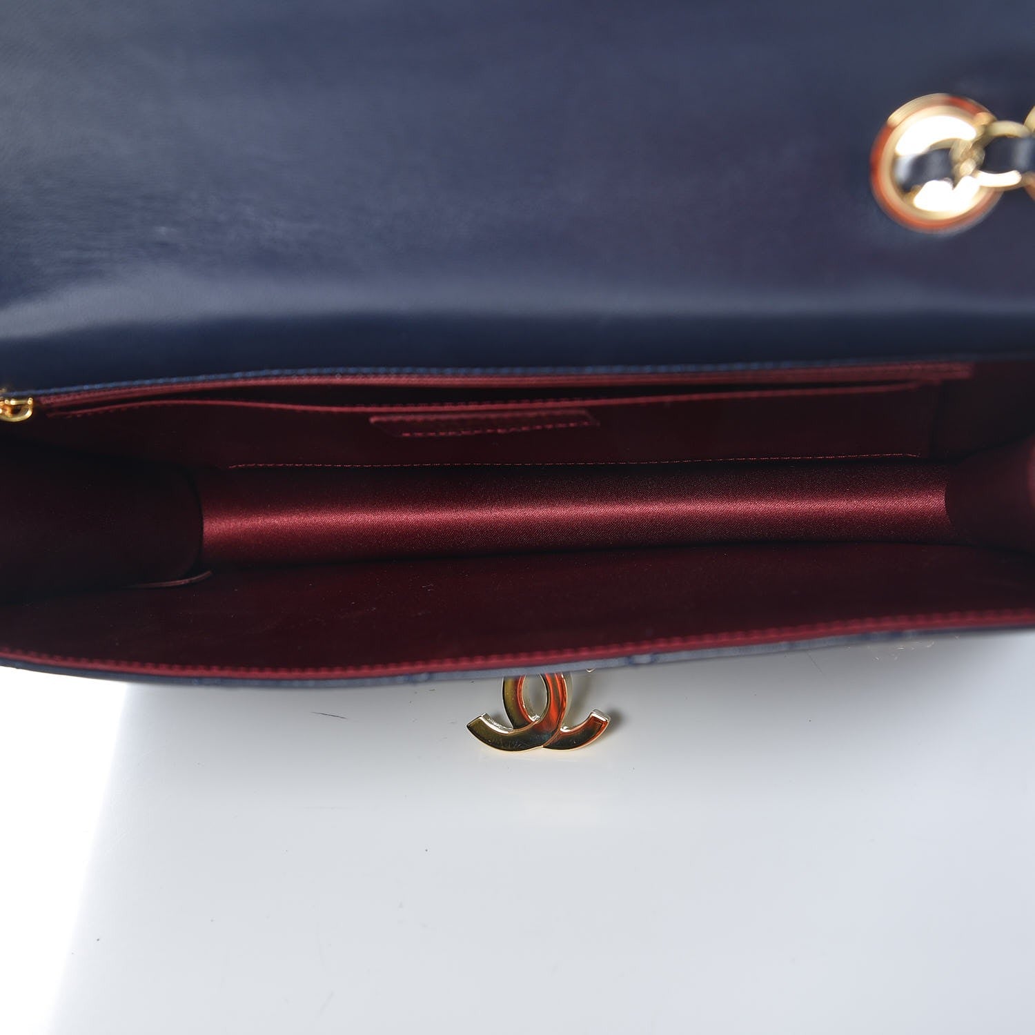 Chanel Lambskin Quilted Large Golden Class Flap Navy 6 of 8