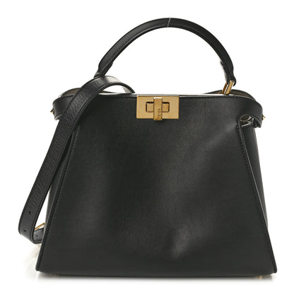 Fendi Vitello Tahiti Burro Medium Peekaboo Iconic Essentially Satchel Black Corda 1 of 10